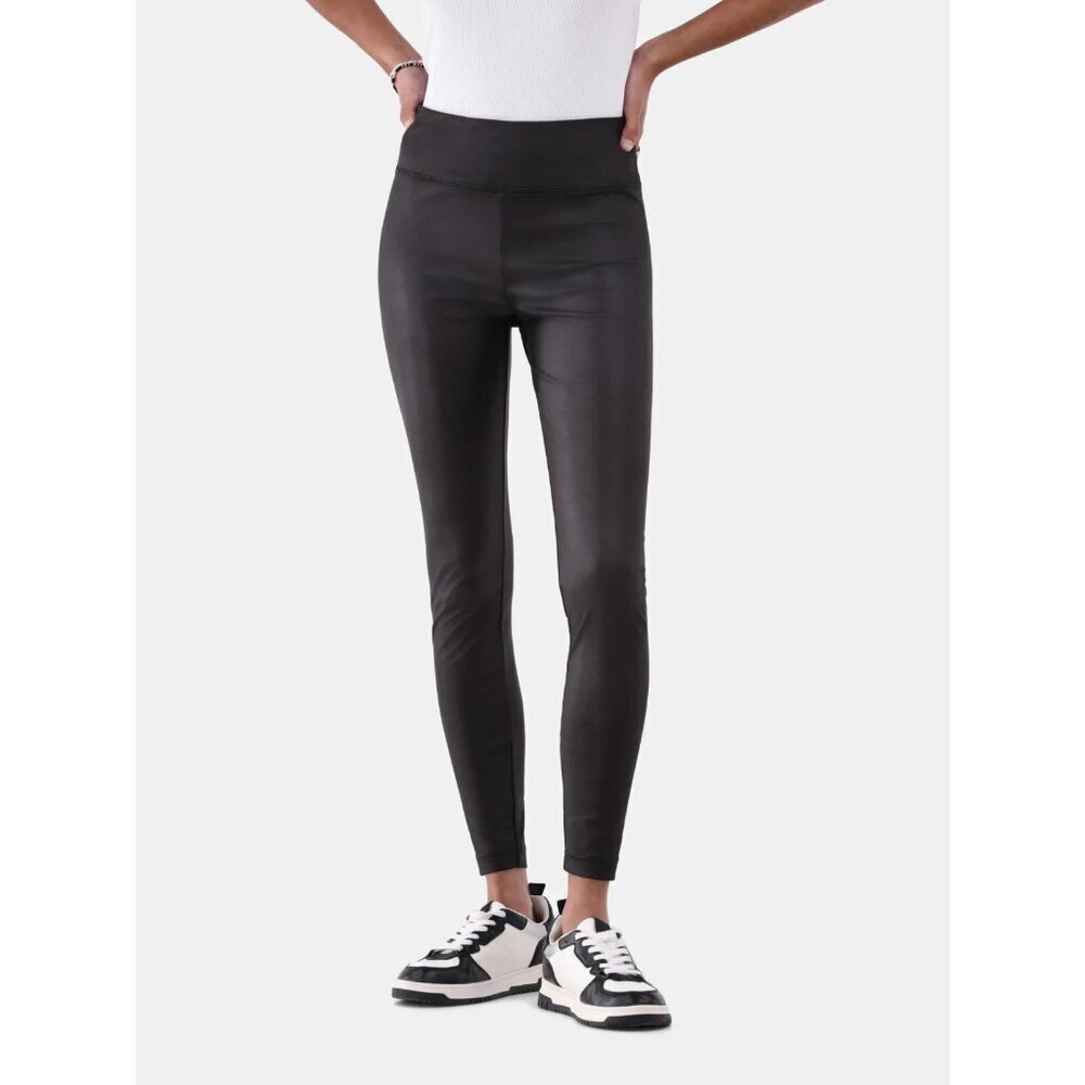 No Boundaries Women's Liquid Legging, Size Small (4-6), Black, High Rise, Casual